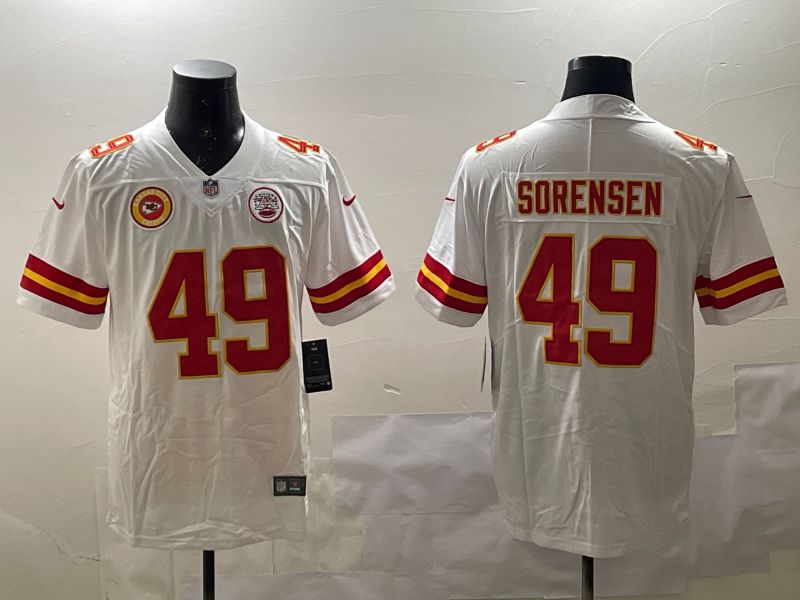Men Kansas City Chiefs #49 Sorensen White Second generations 2025 Nike Limited NFL Jersey style 6->kansas city chiefs->NFL Jersey